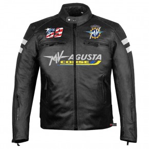 MV Augusta Corse Full Grain Leather Motorcycle Racing Jacket